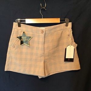 NWT Mosaic & Co shorts, pink plaid, Jr sizing